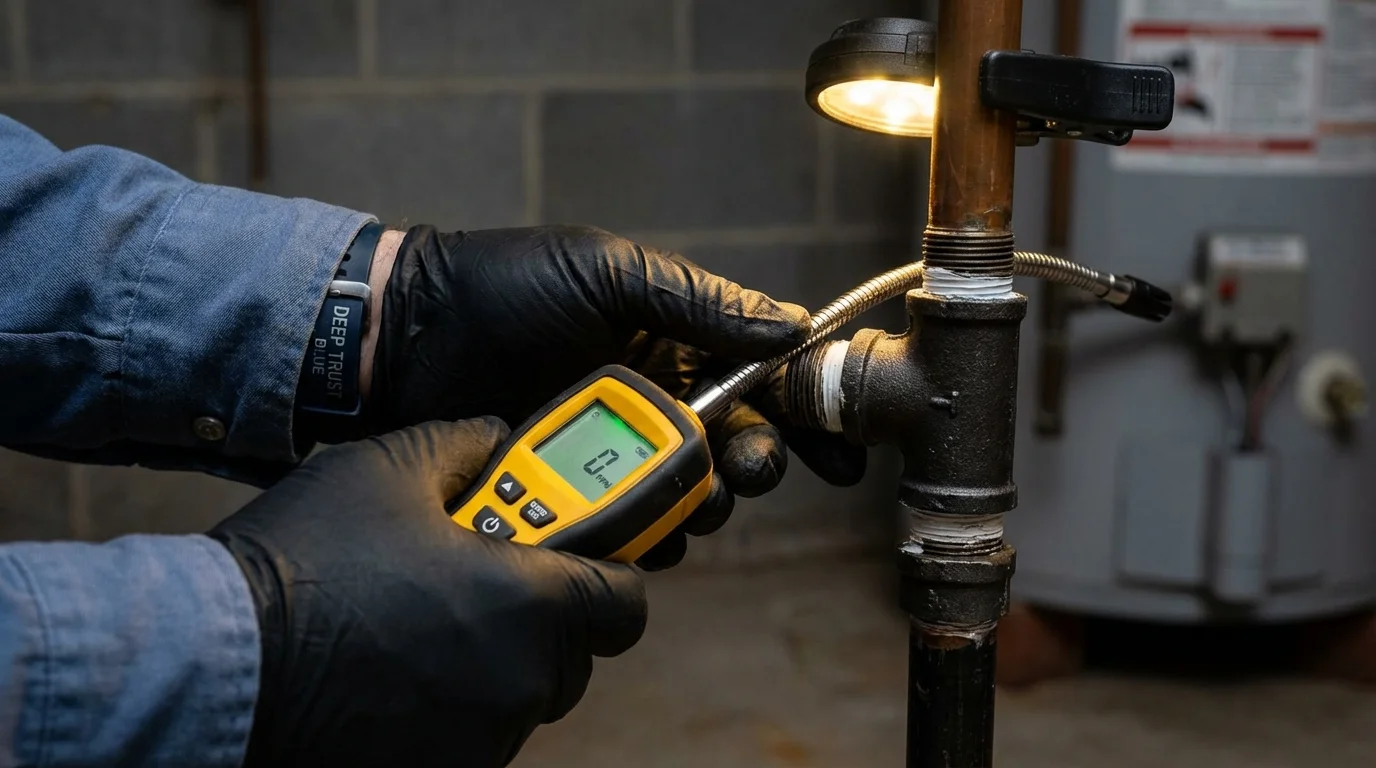 Gas leak detection with electronic sniffer by Johns Plumbing LLC in Cudahy