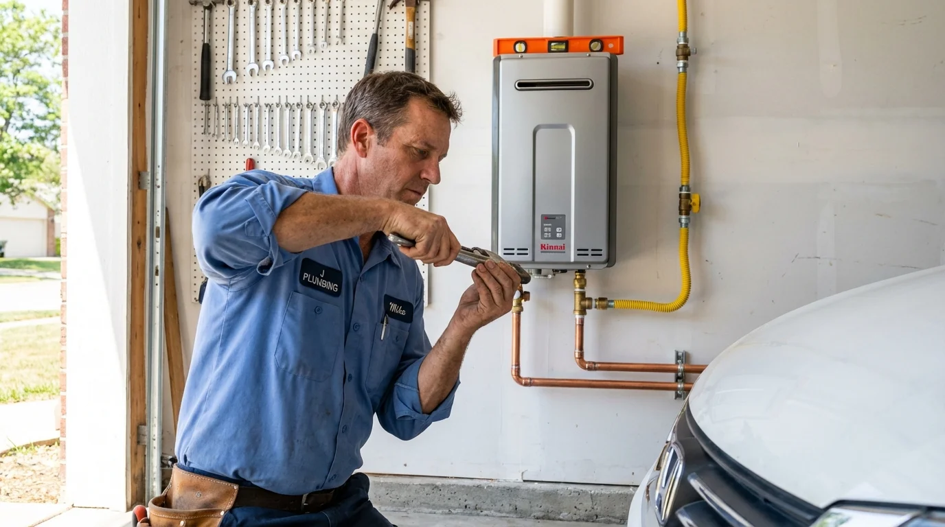 Tankless water heater installation by a Johns Plumbing LLC plumber in Cudahy